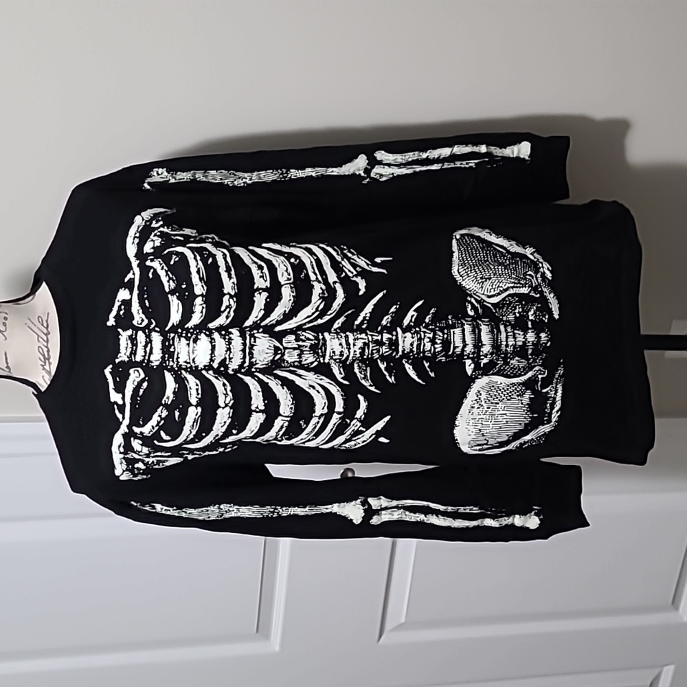 Dolls Kill Trickz N' Treatz Rib By Rib Glow In The Dark Tee Shirt XXS Oversized